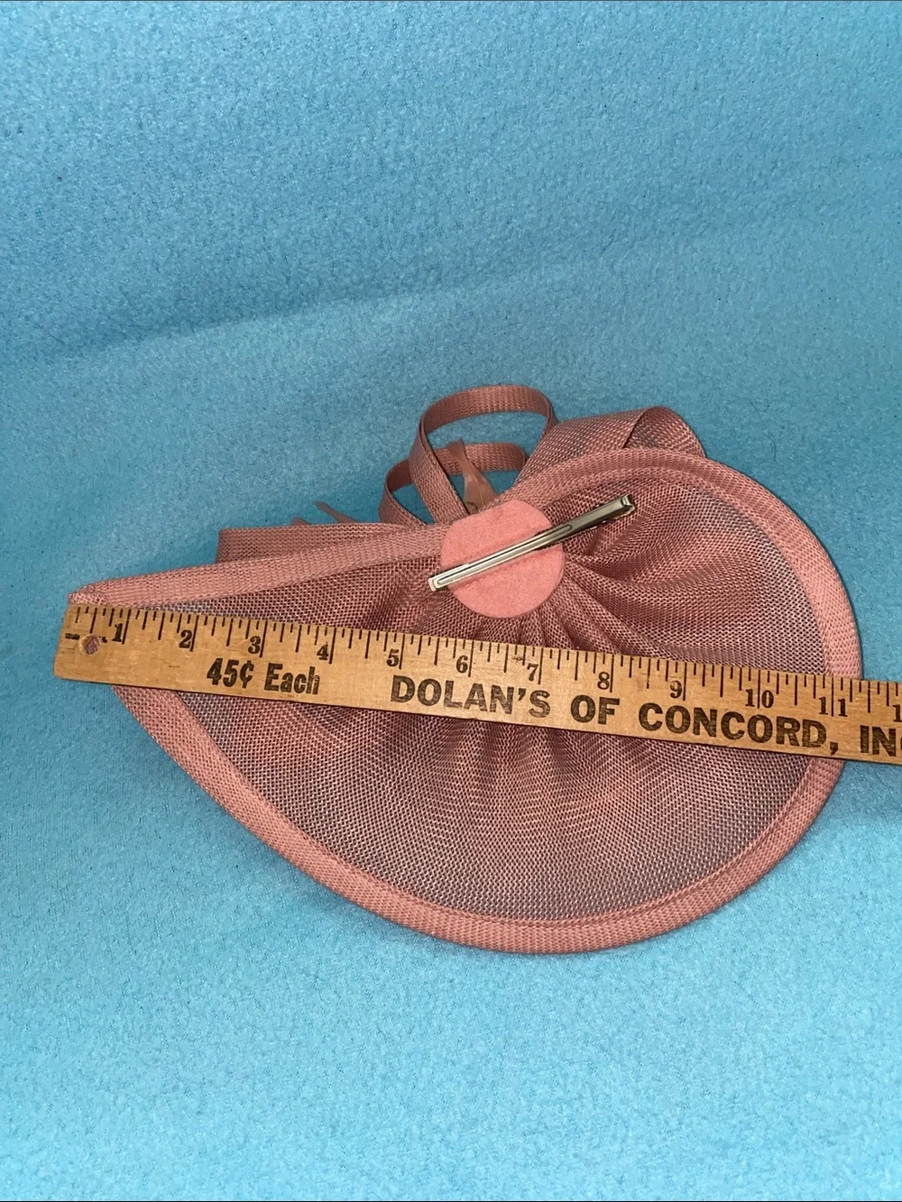 FASCINATOR teardrop hat blush pink floral feather elegant size OSFA